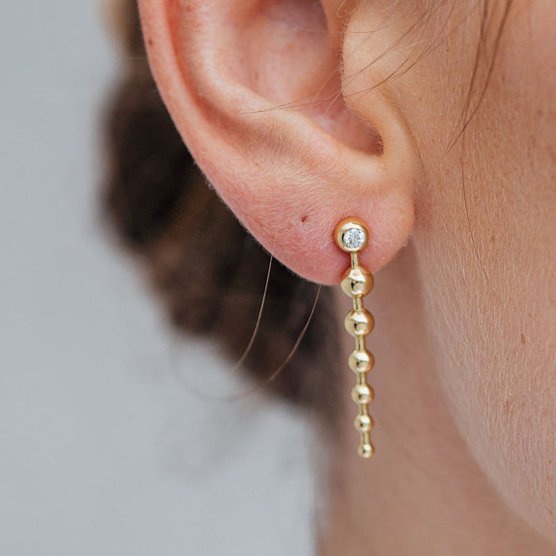 Cosmic Dreams 18K Gold Earrings w. Lab-Grown Diamonds