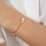 Cosmo Saturn 18K Gold Bracelet w. Pearl & Diamond