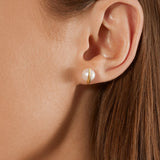 Cosmo Saturn Stud 18k Gold Ohrringe w. Perle