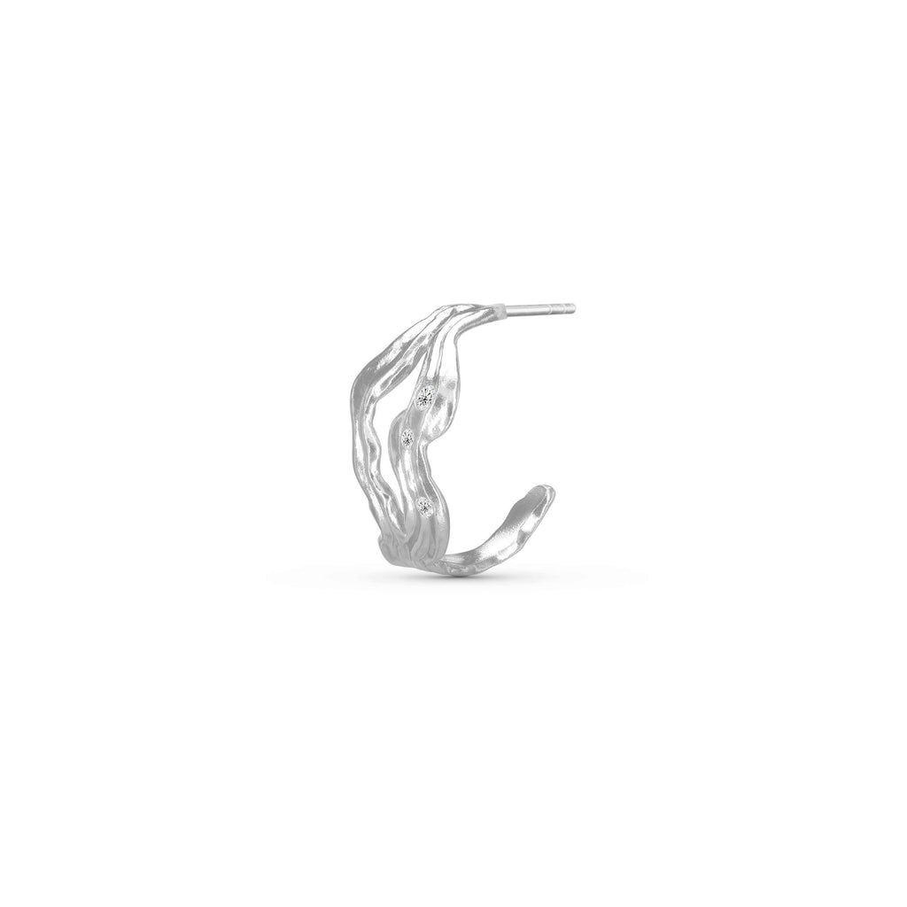 Cassiopeia Silver Hoop w. Zirconia