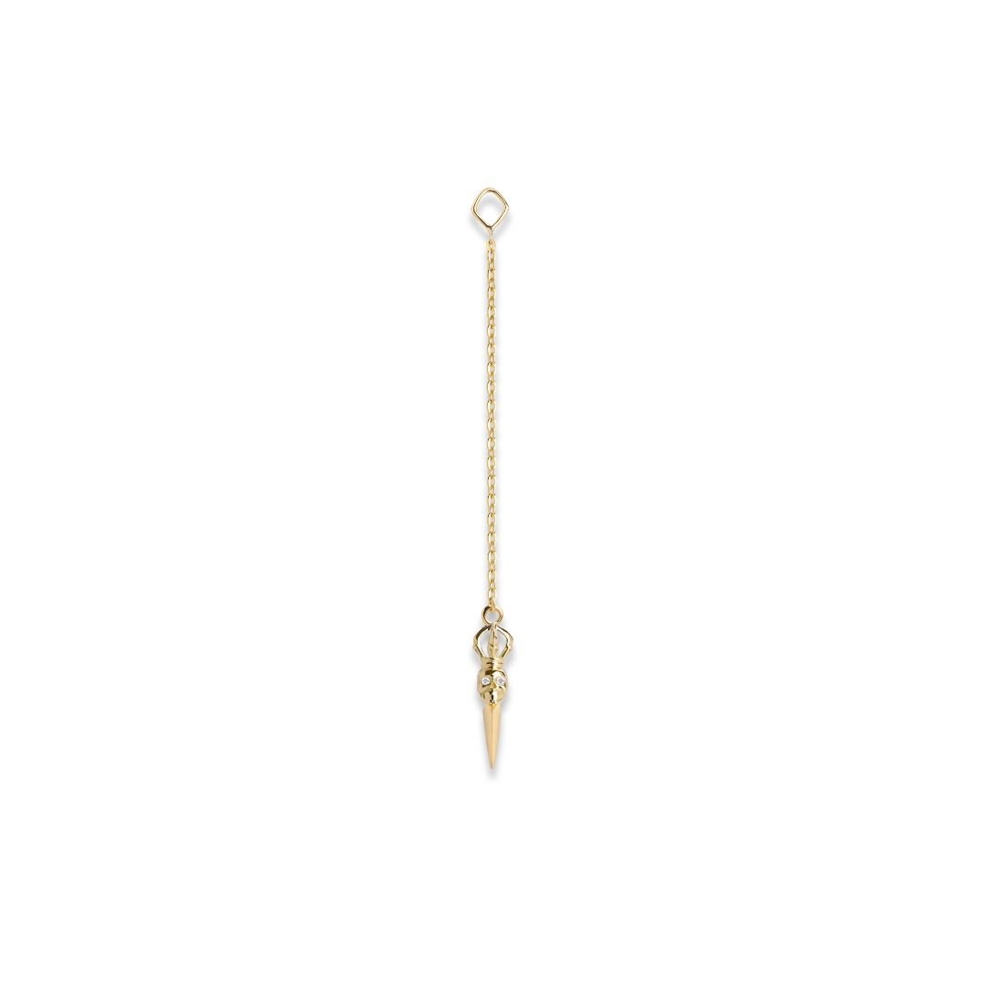 Laughing Skull Phurpa 18K Gold Pendant w. Diamond