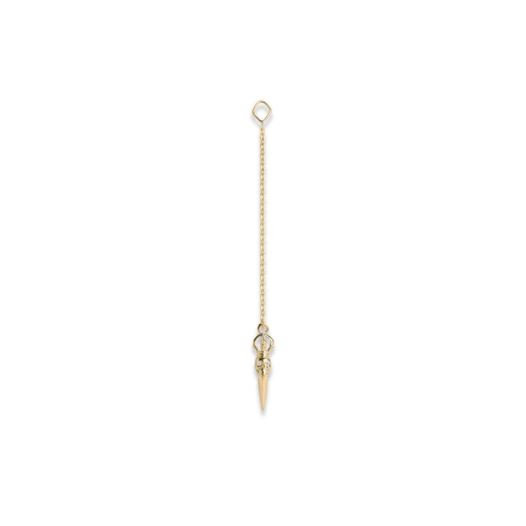 Laughing Skull Phurpa 18K Gold Pendant w. Diamond