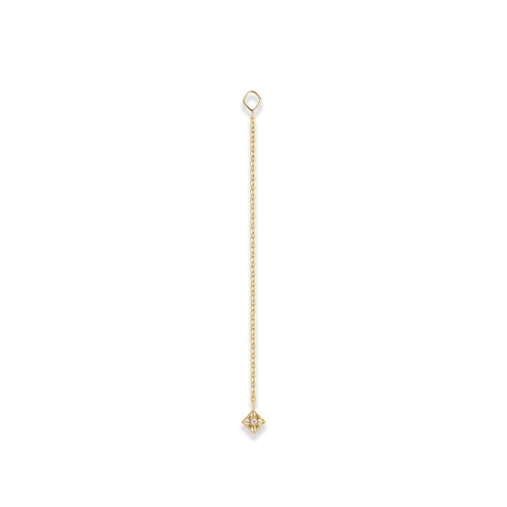 Micro Star of Shamballa 18K Gold Pendant w. Diamond