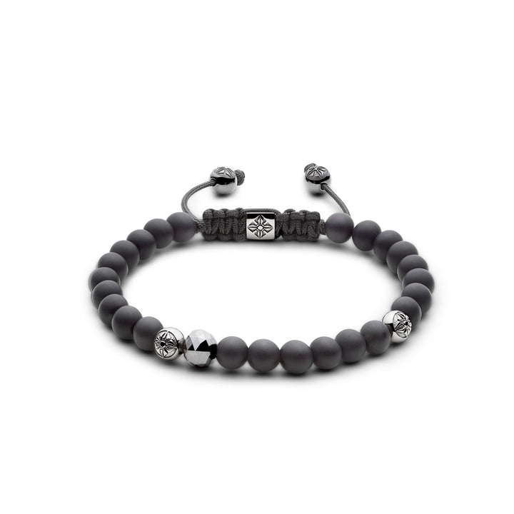 6mm Nicht geflochtenes Armband I Kohlegrau