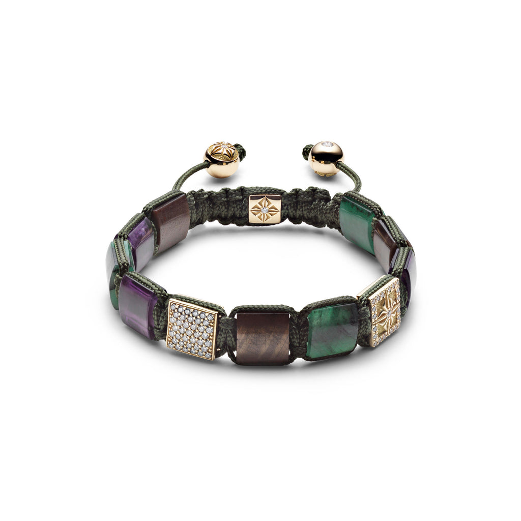 10 mm Schloß-Armband aus 18K Gold mit Edelsteinen