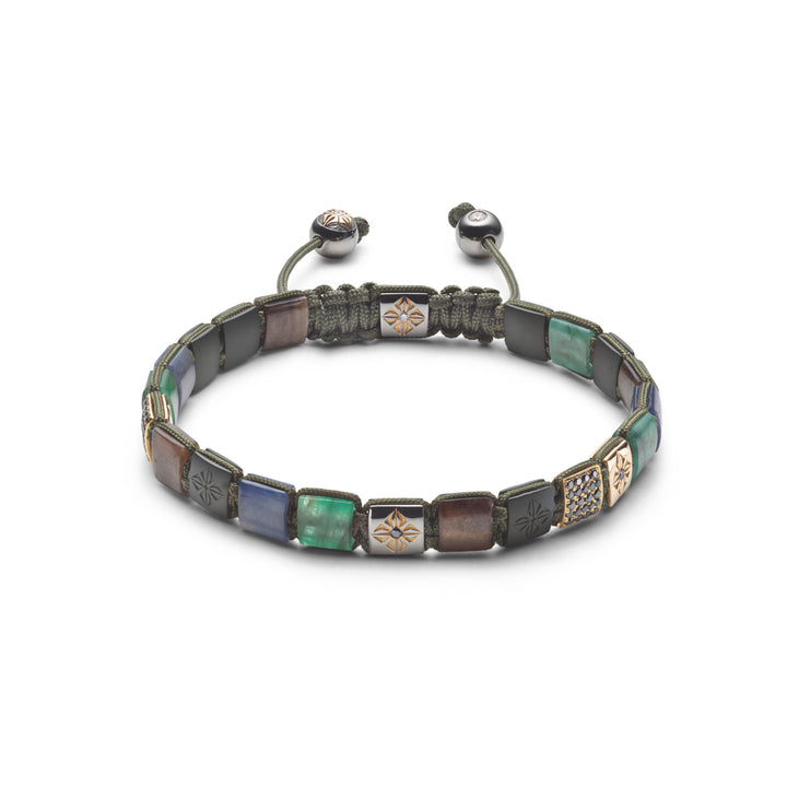 6 mm Schloß-Armand aus 18K schwarzem Rhodium beschichtetes Goldarmband mit Edelsteinen