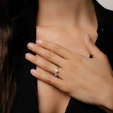 Trillion & Marquise Mixed Cuff Weißgoldring I 14K I Labor-Diamanten