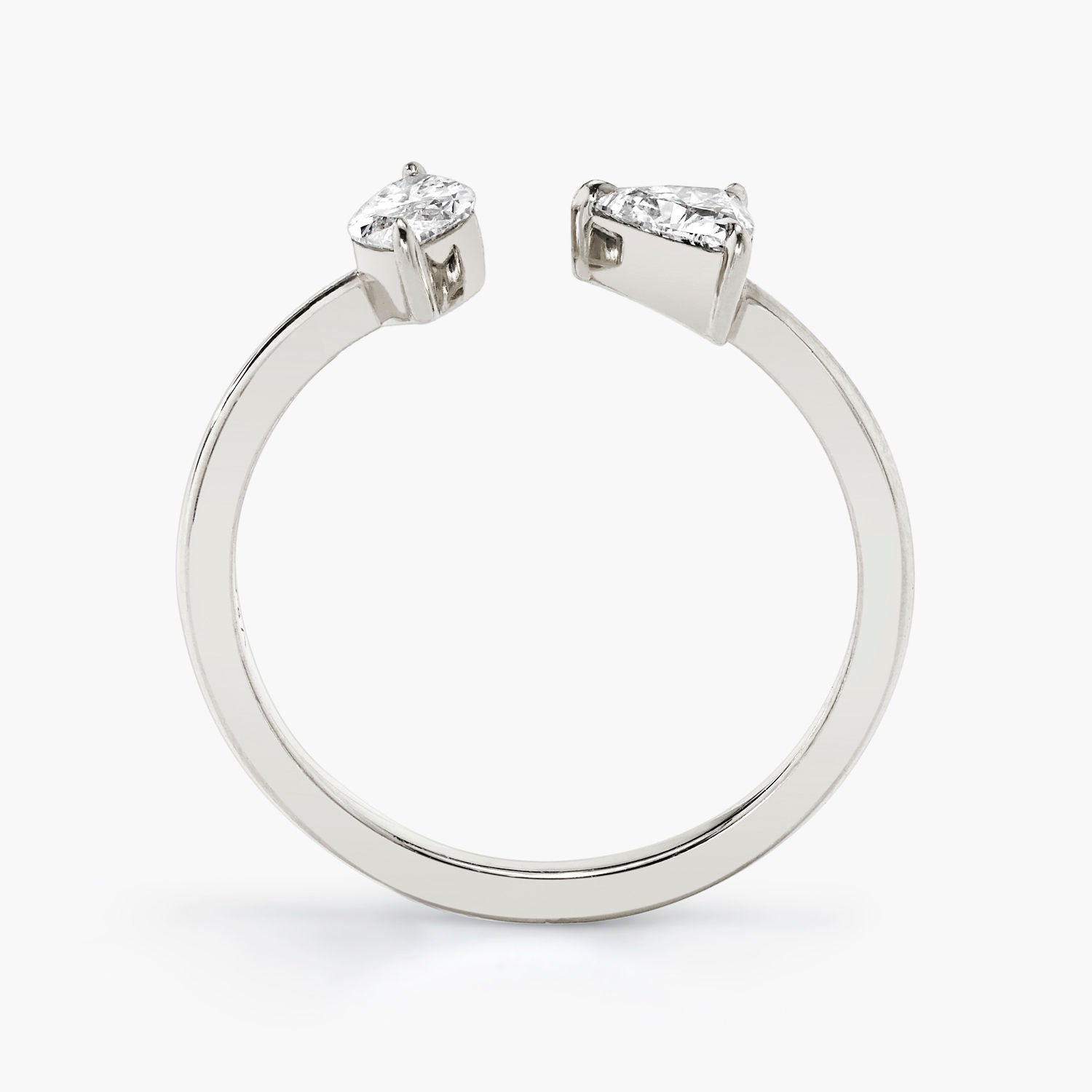 Trillion & Marquise Mixed Cuff 14K Whitegold Ring w. Lab-Grown Diamonds