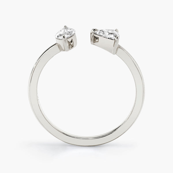 Trillion & Marquise Mixed Cuff 14K Hvidguld Ring m. Lab-Grown Diamanter