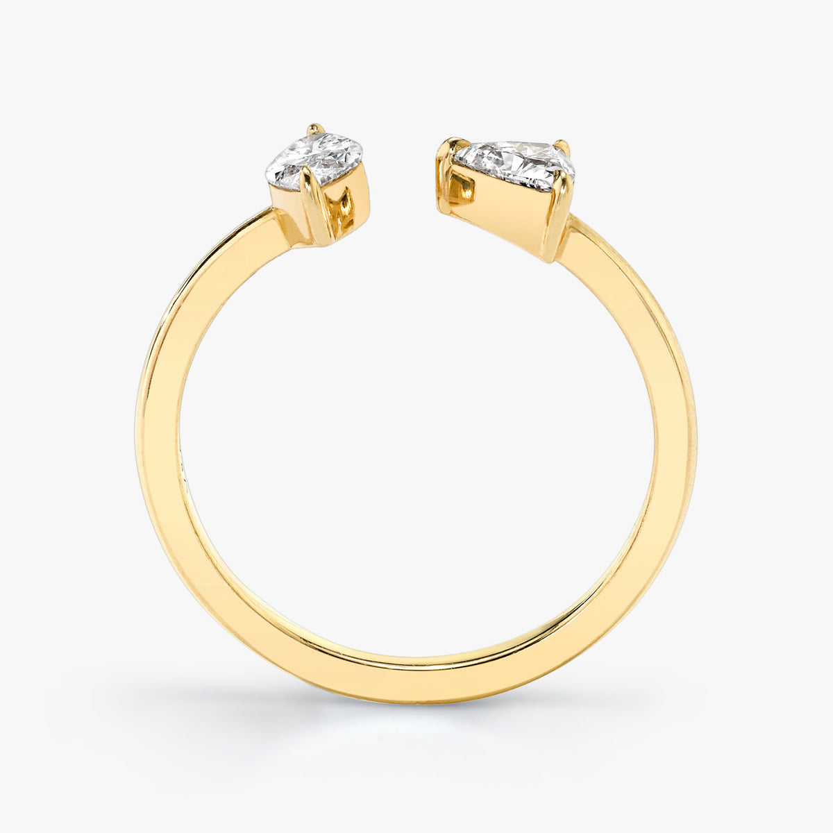 Trillion & Marquise Mixed Cuff 14K Gold Ring w. Lab-Grown Diamonds