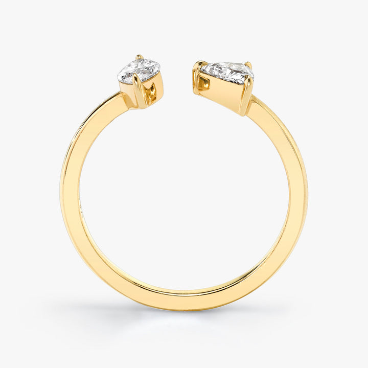 Trillion & Marquise Mixed Cuff 14K Gold Ring w. Lab-Grown Diamonds