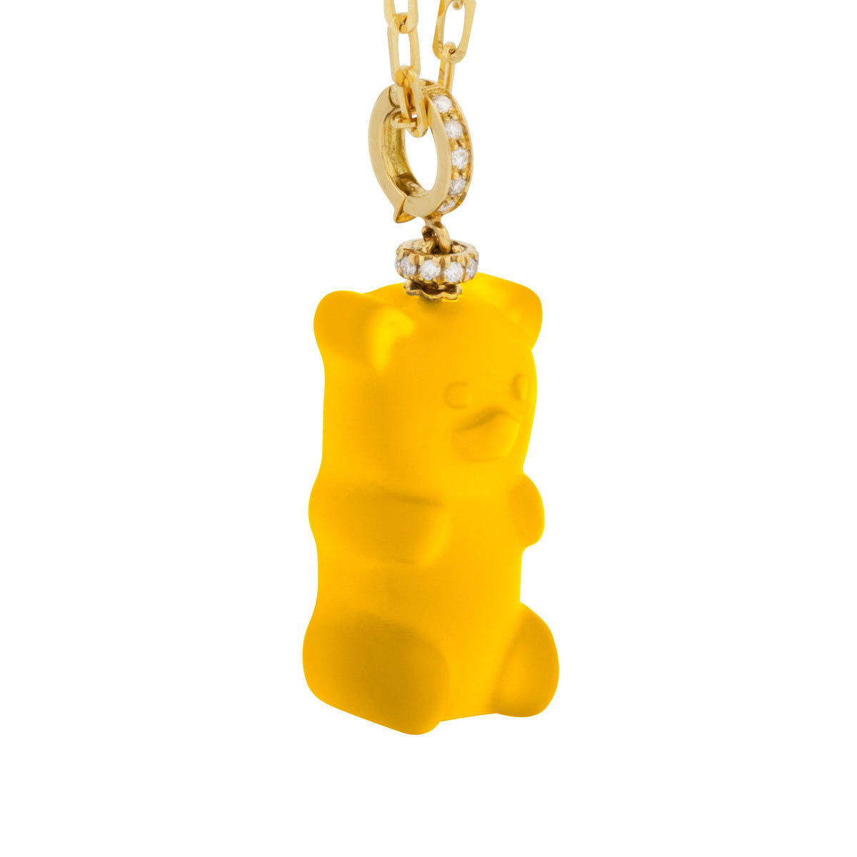 Mango Gemmy Bear 18k Gold Halskette w. Diamanten & Kristall