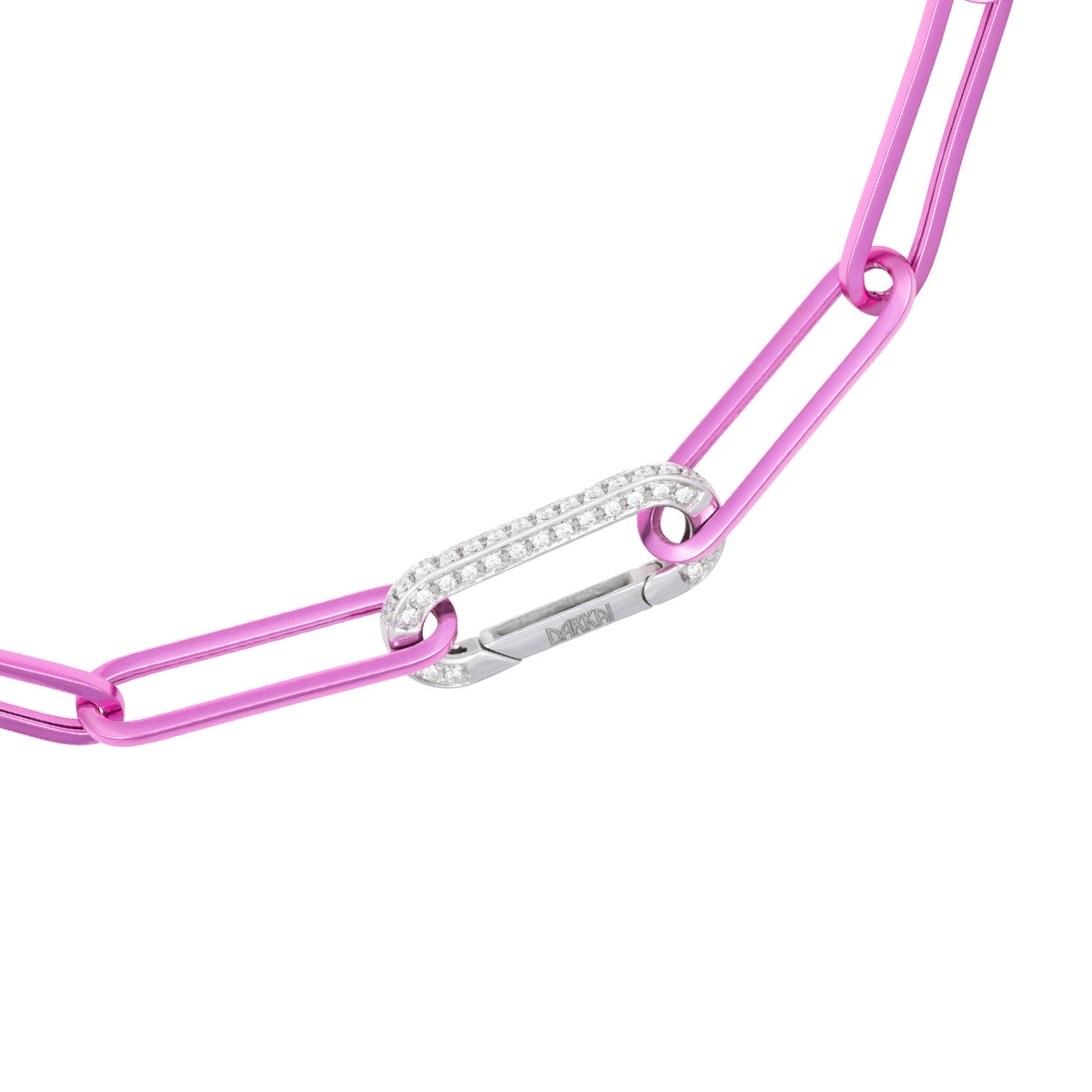 Kabelmagenta 18k Weißgold Halskette w. Diamanten