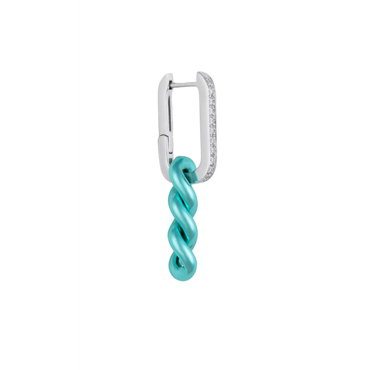 Cuban Sky 18K Whitegold & Silver Hoop w. Diamonds