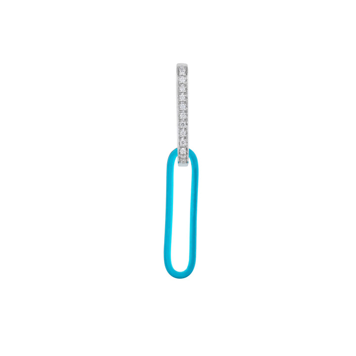 Cable Cyan 18K Whitegold & Silver Hoop w. Diamonds