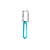 Cable Cyan 18K Whitegold & Silver Hoop w. Diamonds