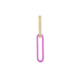 Cable Magenta 18K Gold & Silver Hoop w. Diamonds