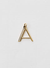 Diamond letter A 18K Gold Necklace or Pendant w. Diamond