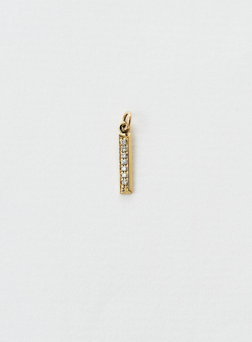 Diamantener Buchstabe "I" Goldkette aus 18K oder Anhänger I Diamant