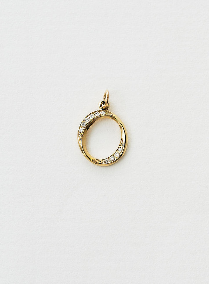 Diamantener Buchstabe "O" Goldkette aus 18K oder Anhänger I Diamant