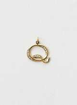 Diamond Letter Q 18K Gold Necklace or Pendant w. Diamond