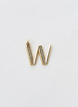 Diamantener Buchstabe "W" Goldkette aus 18K oder Anhänger I Diamant