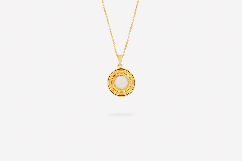 IX Anker 22K Gold Plated Pendant w. Moonstone