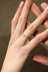 Drop 18K Rosegold & Whitegold Ring w. Diamonds