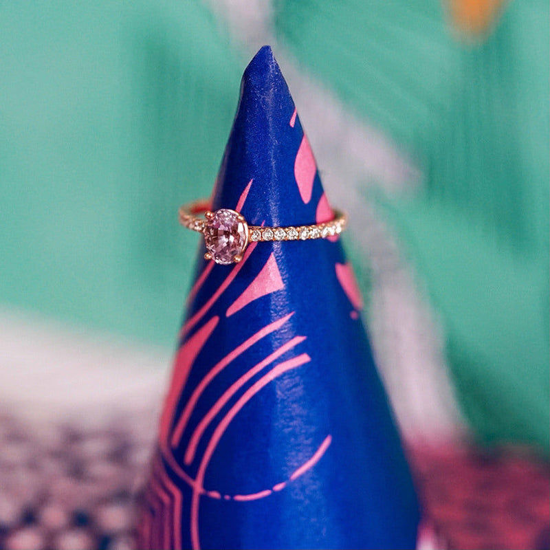 Candy Sweet Pink 18K Rosaguld Ring m. Safir & Diamanter