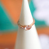 Cloud Midi 18K Rosegold Ring w. Diamond & Quartz