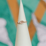 Cloud Midi 18K Rosegold Ring w. Diamond & Quartz