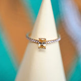 Candy Yellow Lemon 18K Gold Ring w. Sapphire & Diamonds