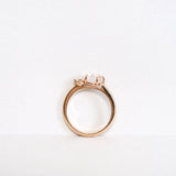 Cloud Midi 18K Rosegold Ring w. Diamond & Quartz