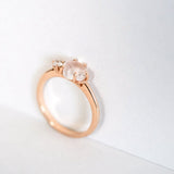 Cloud Midi 18K Rosegold Ring w. Diamond & Quartz