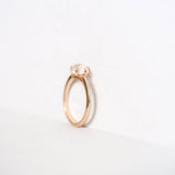Cloud Midi 18K Rosegold Ring w. Diamond & Quartz