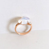 Cloud 18K Gold or Rosegold Ring w. Diamonds & Quartz