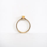 Candy Yellow Lemon 18K Gold Ring w. Sapphire & Diamonds
