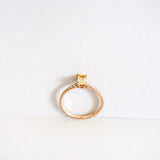 Candy Yellow Lemon 18K Gold Ring w. Sapphire & Diamonds