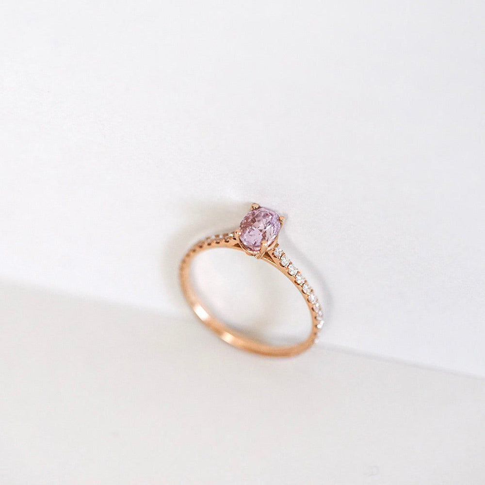 Candy Sweet Pink 18K Rosaguld Ring m. Safir & Diamanter