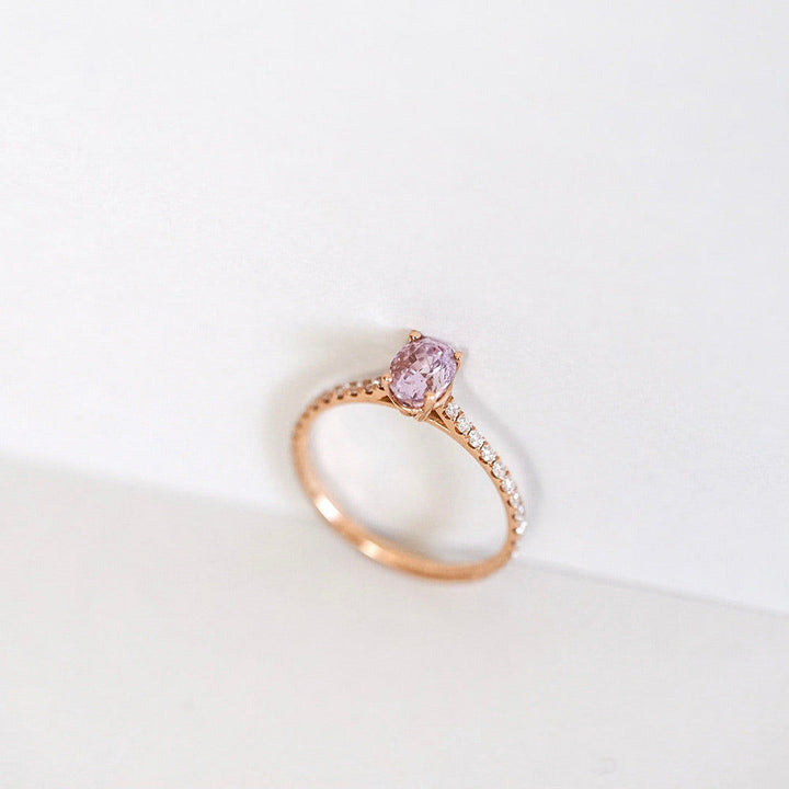 Candy Sweet Pink 18K Rosegold Ring w. Sapphire & Diamonds