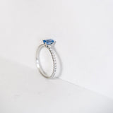 Candy Violete Blue 18K Hvidguld Ring m. Safir & Diamanter