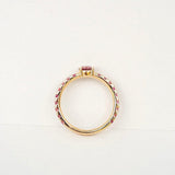 Candy Sweet Violet 18K Gold Ring w. Sapphires