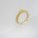 Candy Sweet Yellow 18K Gold Ring w. Sapphires