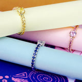 Candy Sweet Violet 18K Gold Ring w. Sapphires