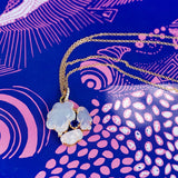 Cloud Collection 18K Guld eller Rosaguld Halskæde m. Safirer, Diamant & Kvarts