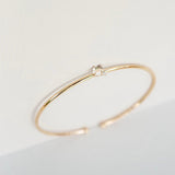 Tiny Cloud 18K Gold or Rosegold Bangle w. Ruby, Sapphires & Tsavorite