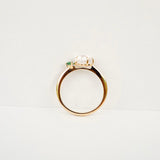 Cloud Midi 18K Rosegold Ring w. Diamond & Quartz