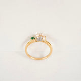 Cloud Midi 18K Rosegold Ring w. Diamond & Quartz