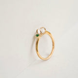 Cloud Midi 18K Rosegold Ring w. Diamond & Quartz