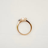 Cloud Midi 18K Rosegold Ring w. Diamond & Quartz